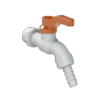 Kit torneira plástica 1/4 volta branca e laranja